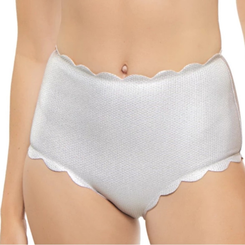 Marysia Silver Scalloped High-Waisted Shorts never worn